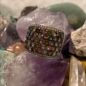 4.25 ct Multi Tourmaline and Zircon Ring .925 SS